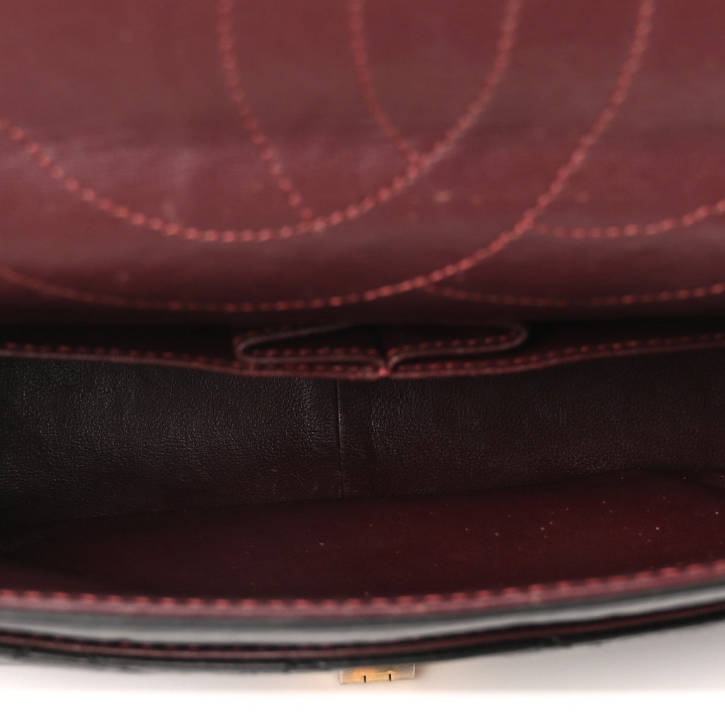 Aged Calfskin Quilted 2.55 Reissue 227 Flap Black