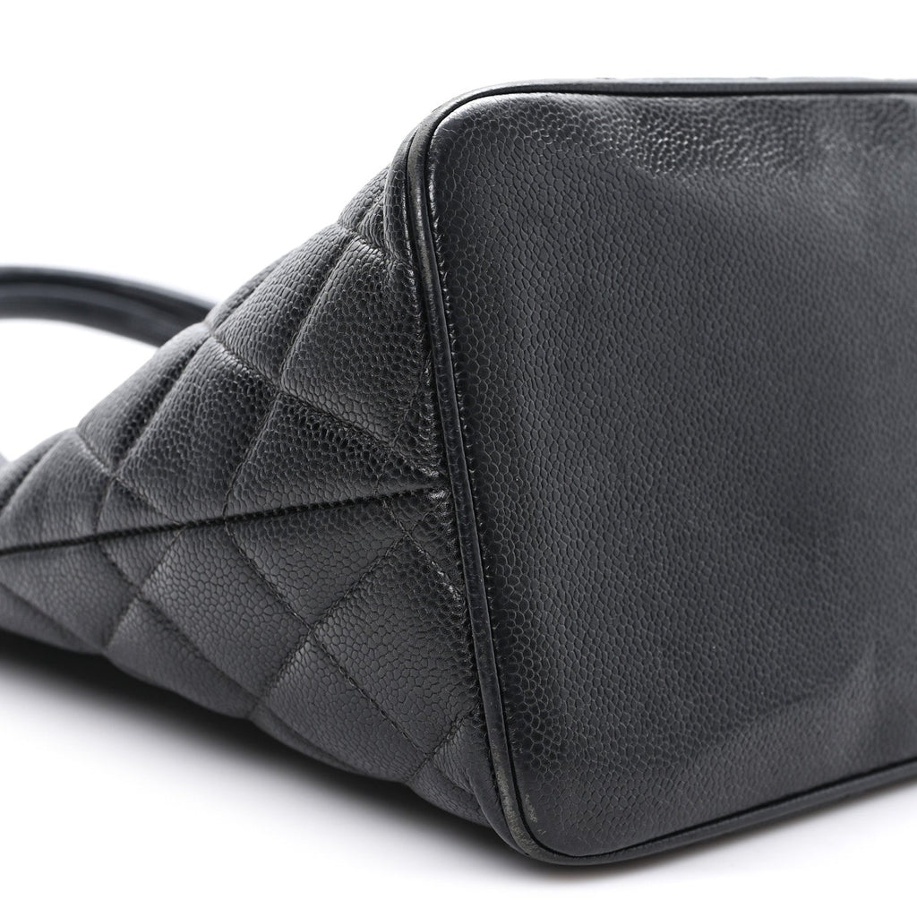 Caviar Quilted Medallion Tote Black