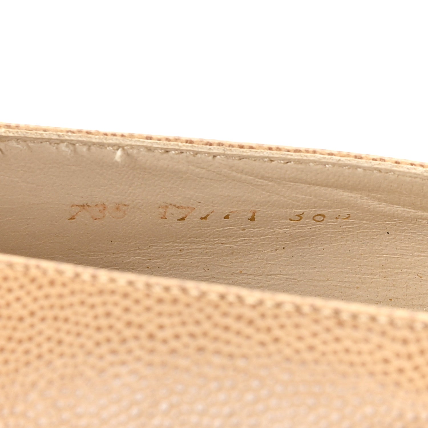 Caviar Logo Plate Moccasin Loafers 38.5 Beige