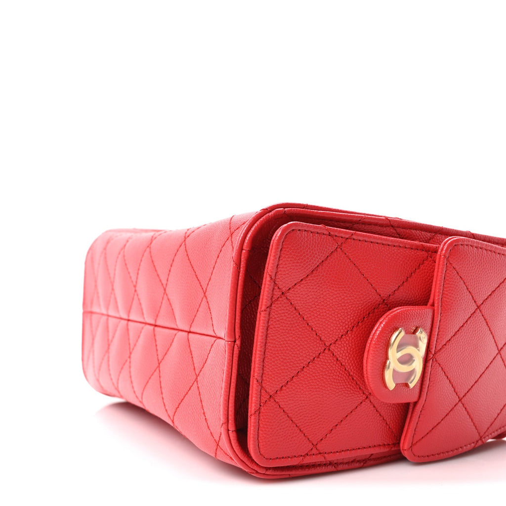 Caviar Quilted Mini Chanel 25 Handbag Red
