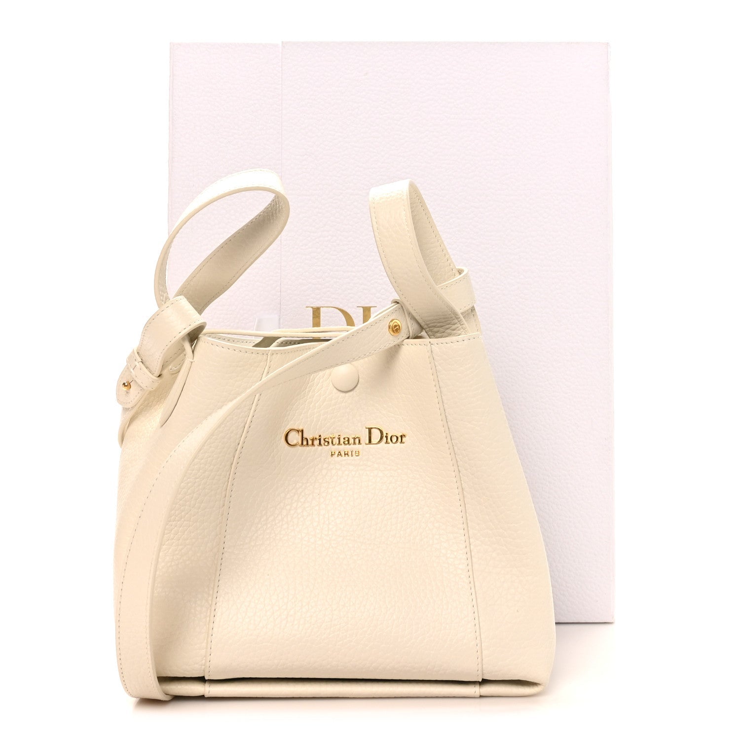Calfskin Medium Signature Bucket Bag Latte