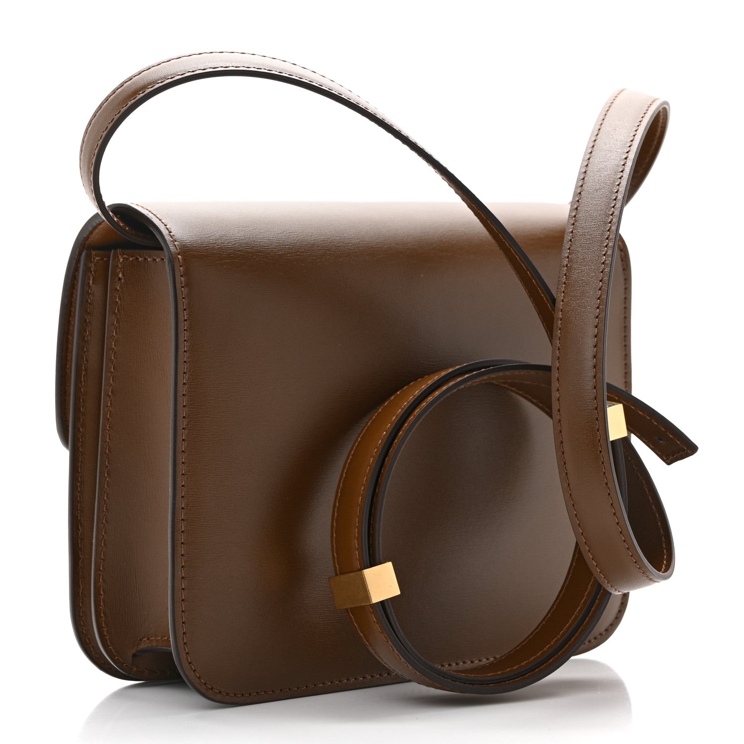 Box Calfskin Teen Classic Box Flap Bag Camel