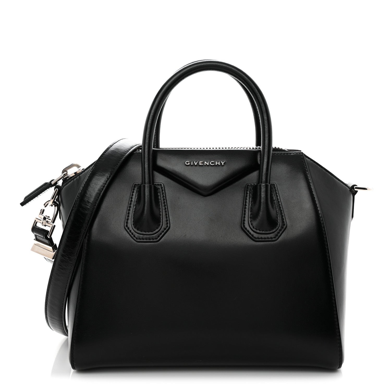 Shiny Lord Calfskin Small Antigona Black
