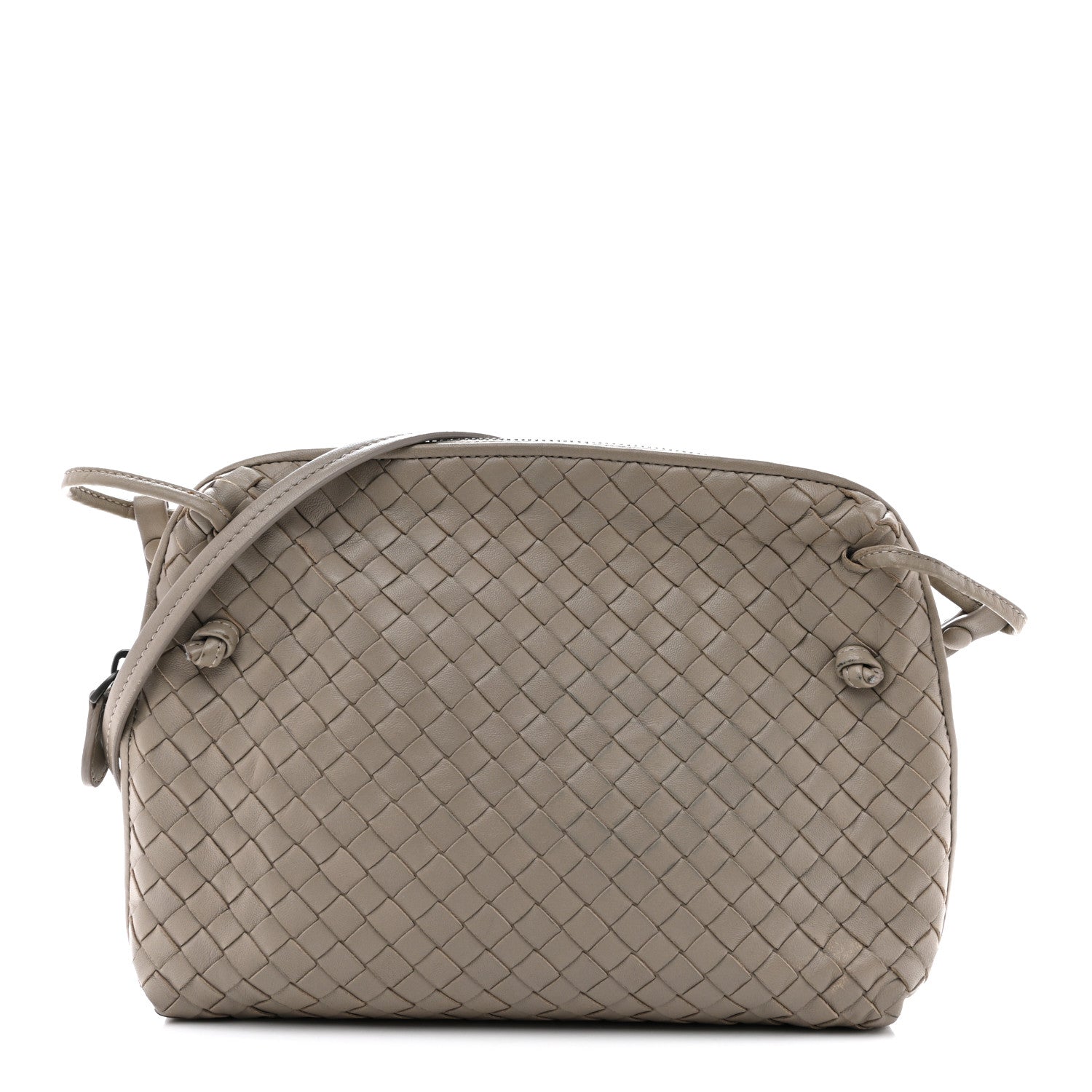 Nappa Intrecciato Nodini Crossbody Messenger Steel