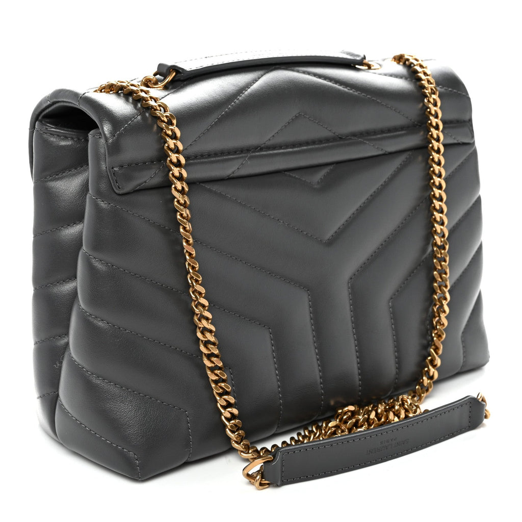 Calfskin Y Quilted Monogram Small Loulou Chain Satchel Storm