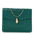 Calfskin Serpenti Forever Snake Strap Crossbody Bag Emerald Green