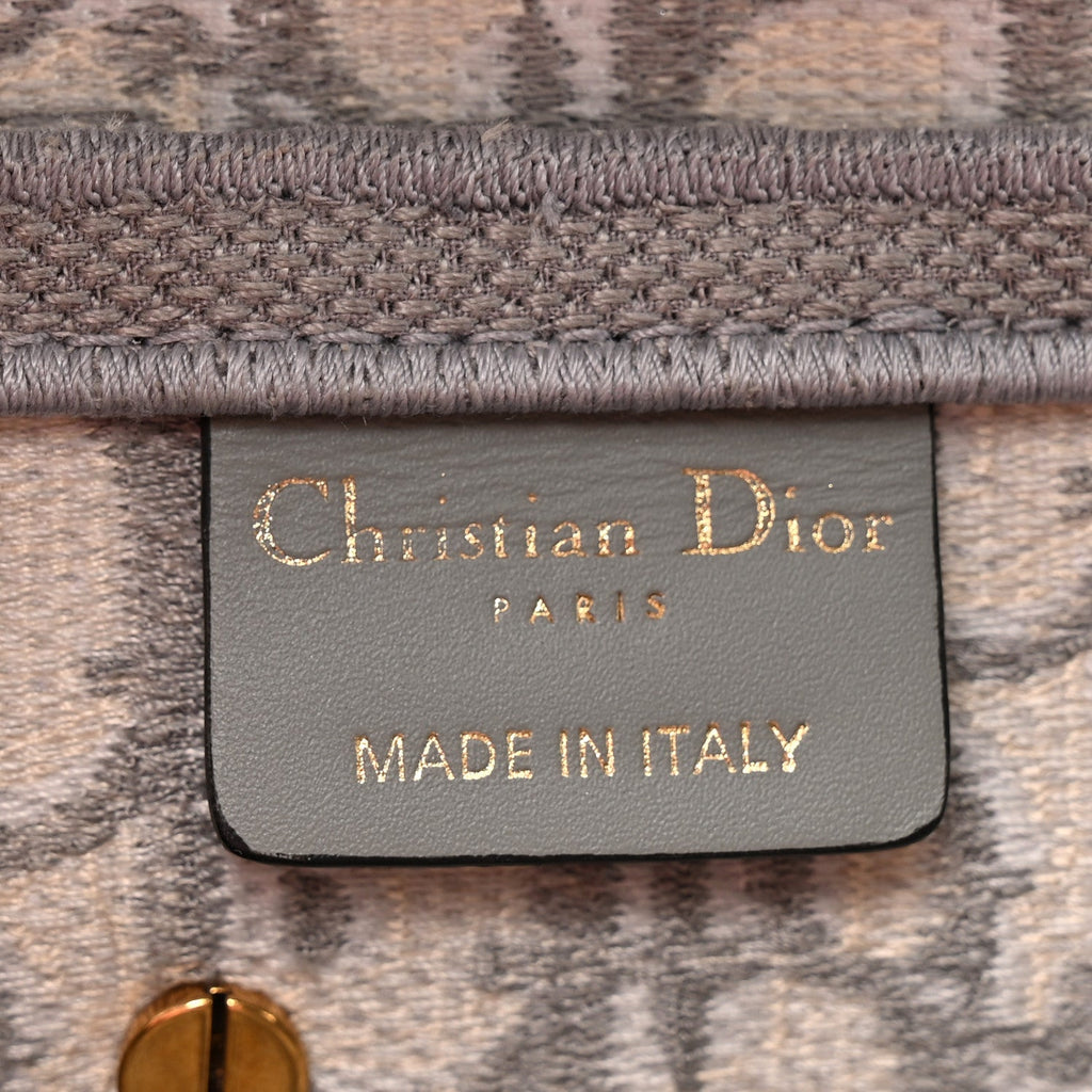 Oblique Embroidered Saddle Bag Gray
