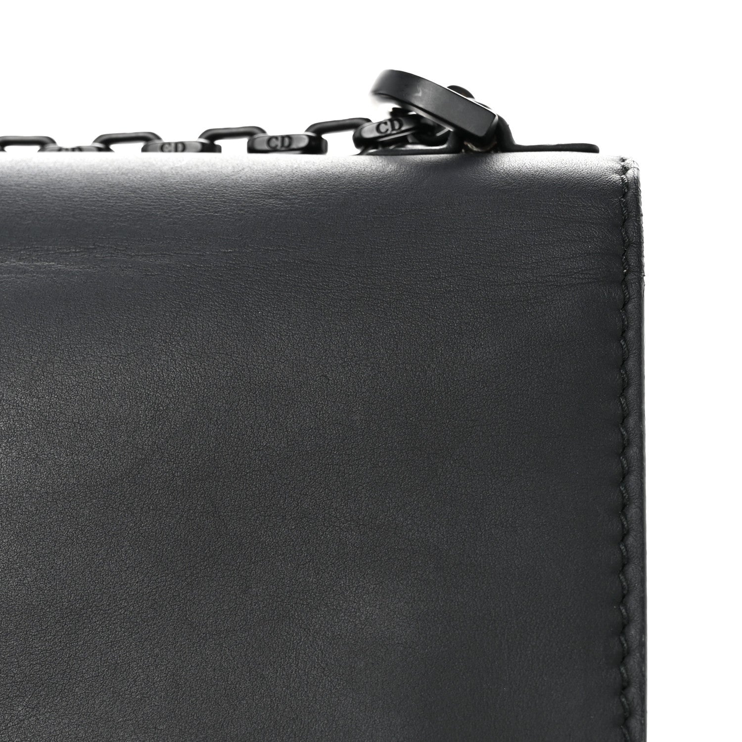 Ultra Matte Calfskin J'Adior Chain Flap Bag Black