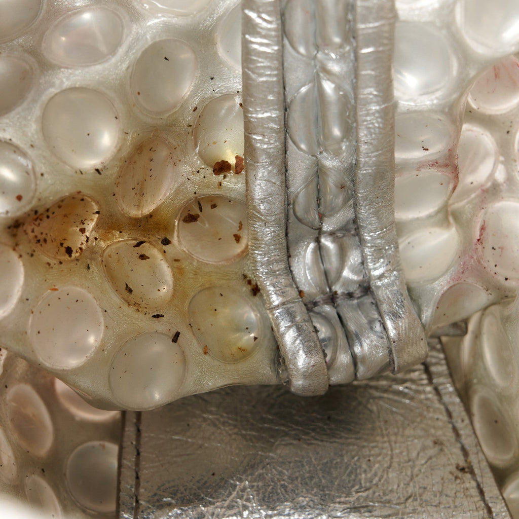 Metallic Fabric Bubble Wrap The Mini Pouch Silver