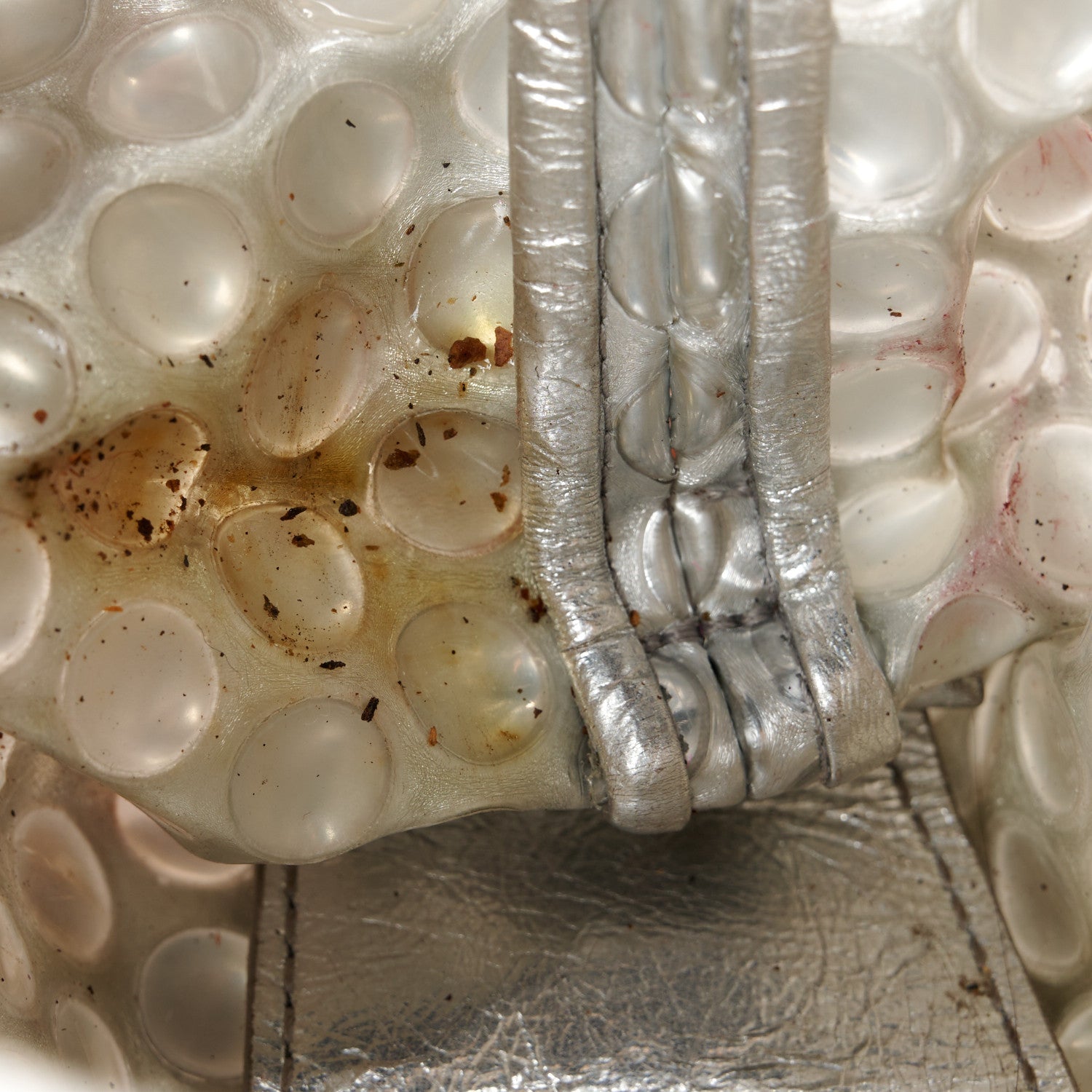 Metallic Fabric Bubble Wrap The Mini Pouch Silver