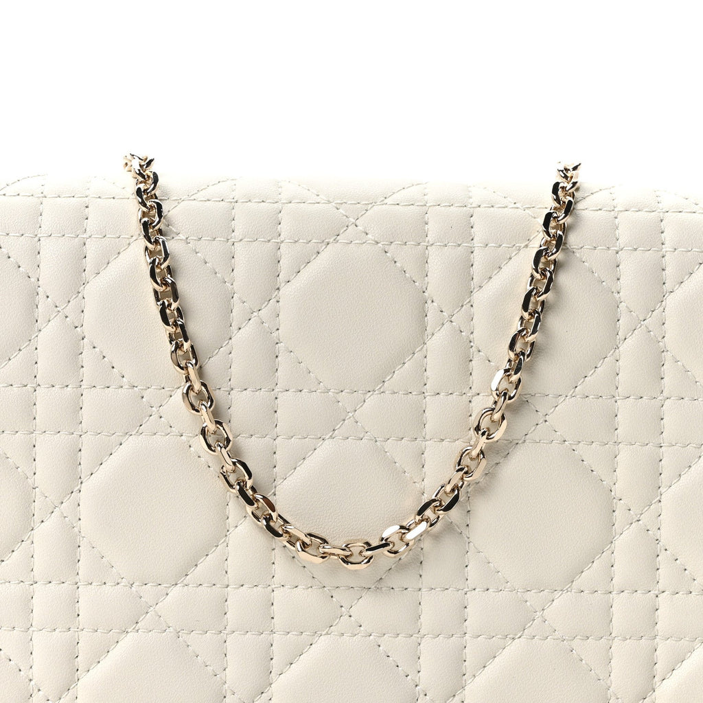 Lambskin Cannage Lady Dior Pouch Latte