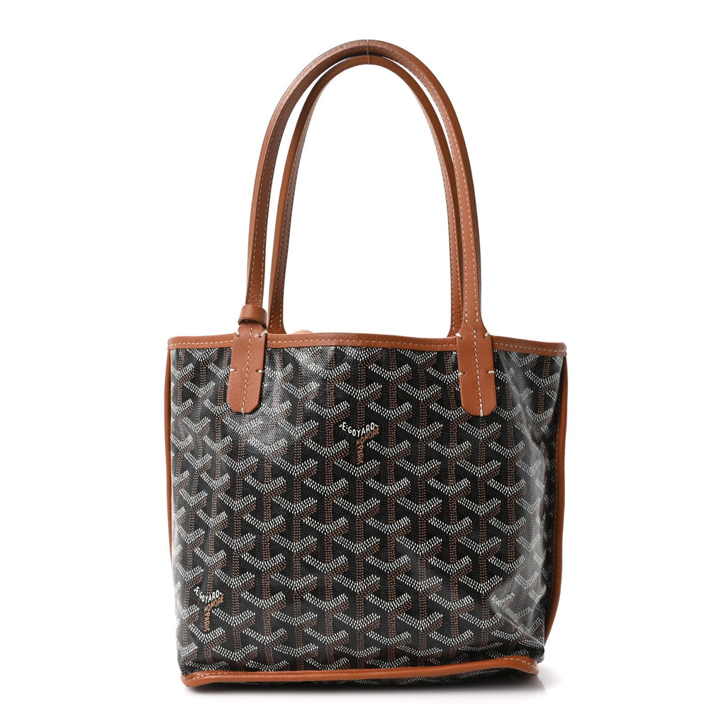 Goyardine Reversible Mini Anjou Black Gold
