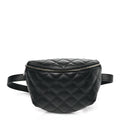 Calfskin Quilted Waist Belt Bag Black