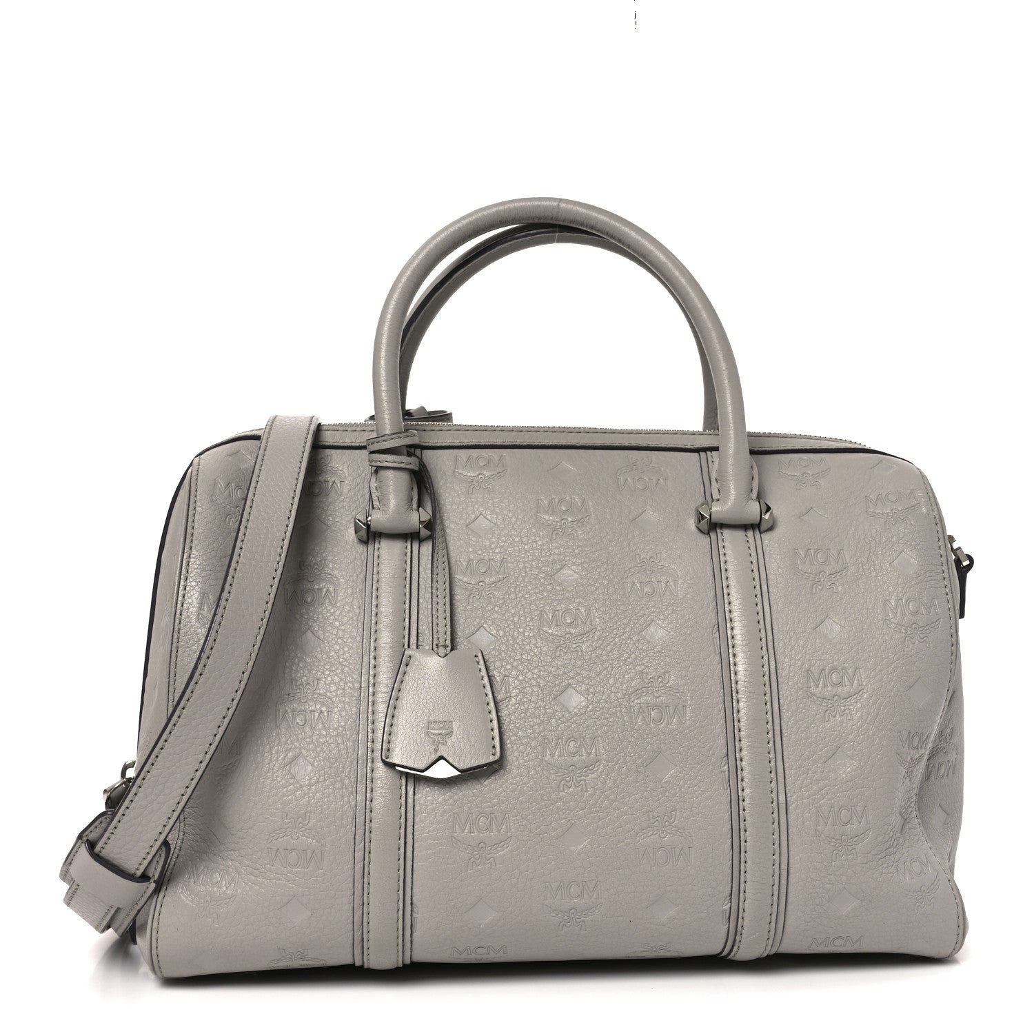 Calfskin Ottomar Monogram Boston Bag Dove