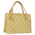 Chanel Matelassé Lambskin Leather Gold Leather Handbag (Authentic  )