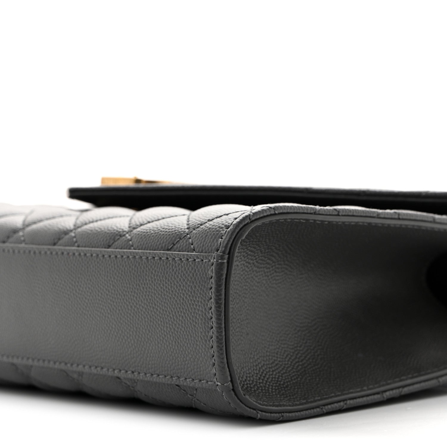Grain De Poudre Textured Mixed Matelasse Triquilt Medium Monogram Satchel Pebble