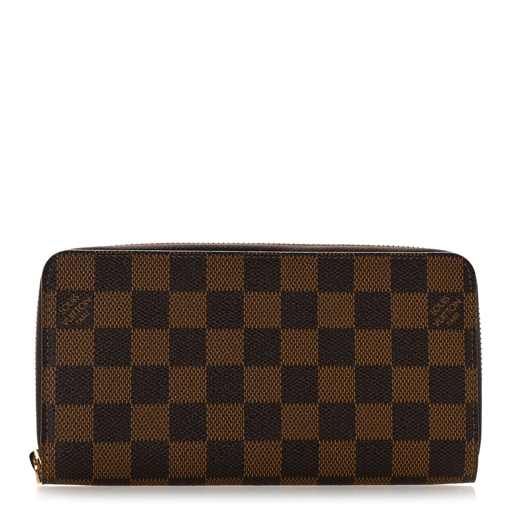 Damier Ebene Zippy Wallet Rose Ballerine