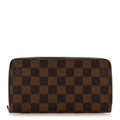 Damier Ebene Zippy Wallet Rose Ballerine
