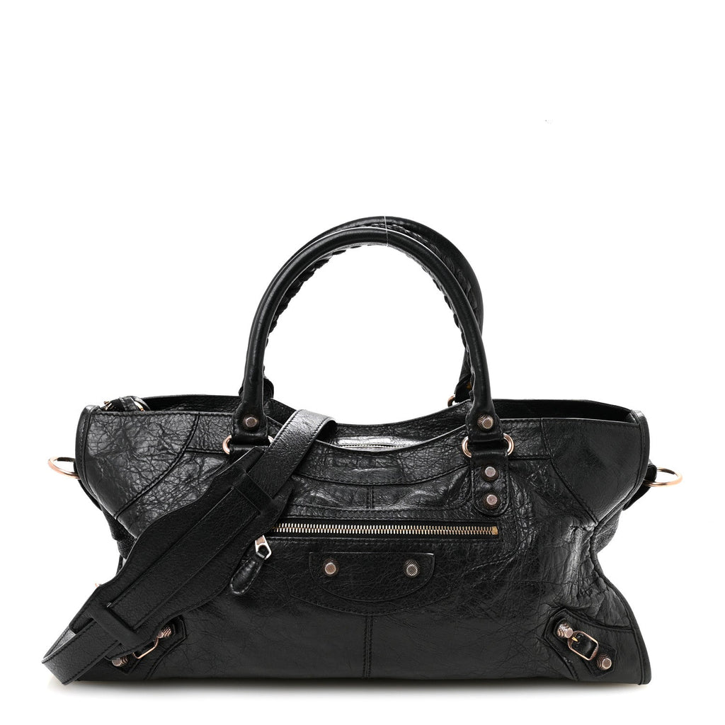 Agneau Giant 21 Rose Gold  Hardware Part Time Black
