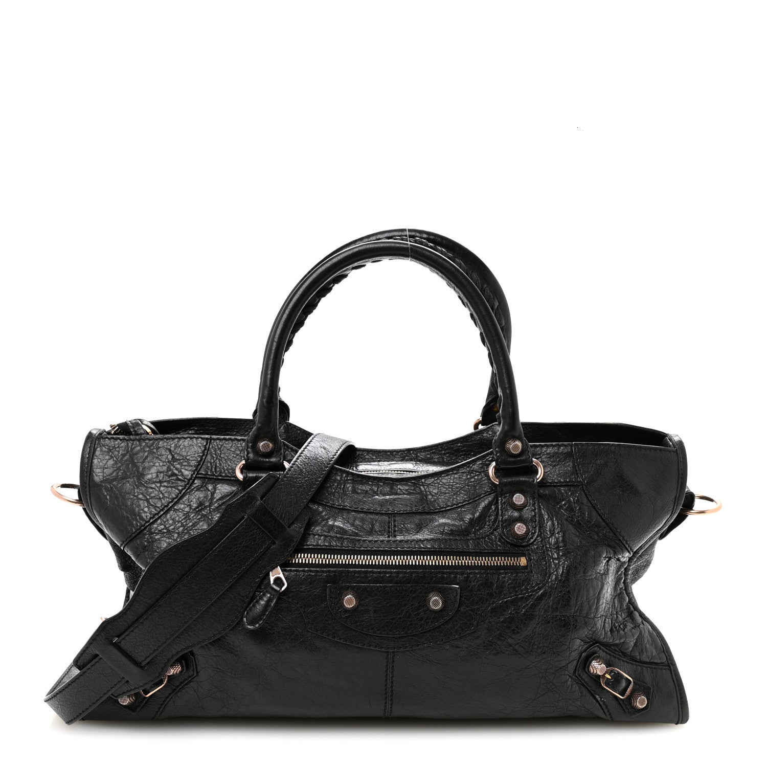 Agneau Giant 21 Rose Gold  Hardware Part Time Black