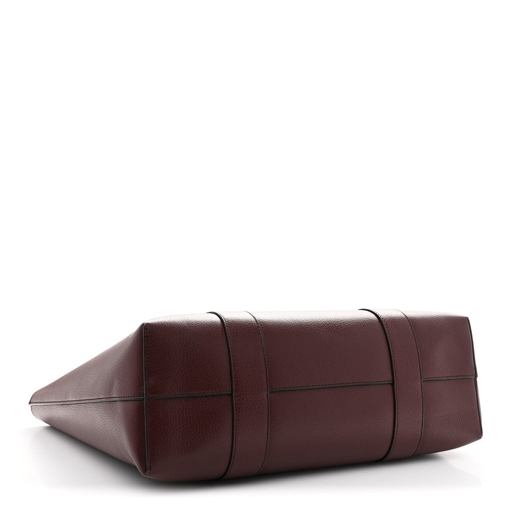 Small Classic Grain Bayswater Tote Burgundy Oxford Blue