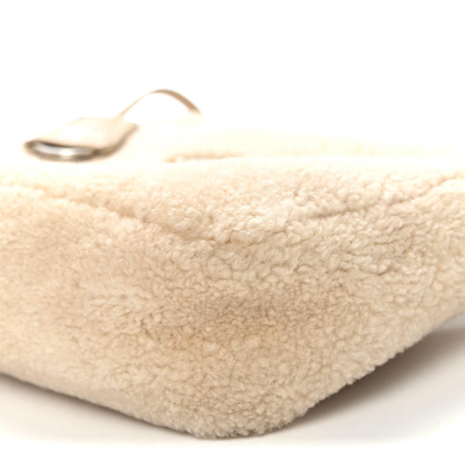Shearling Mini Re-Edition 2000 Bag Ecru