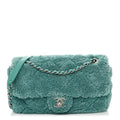 Terry Cotton Quilted Coco Beach Small Single Flap Green