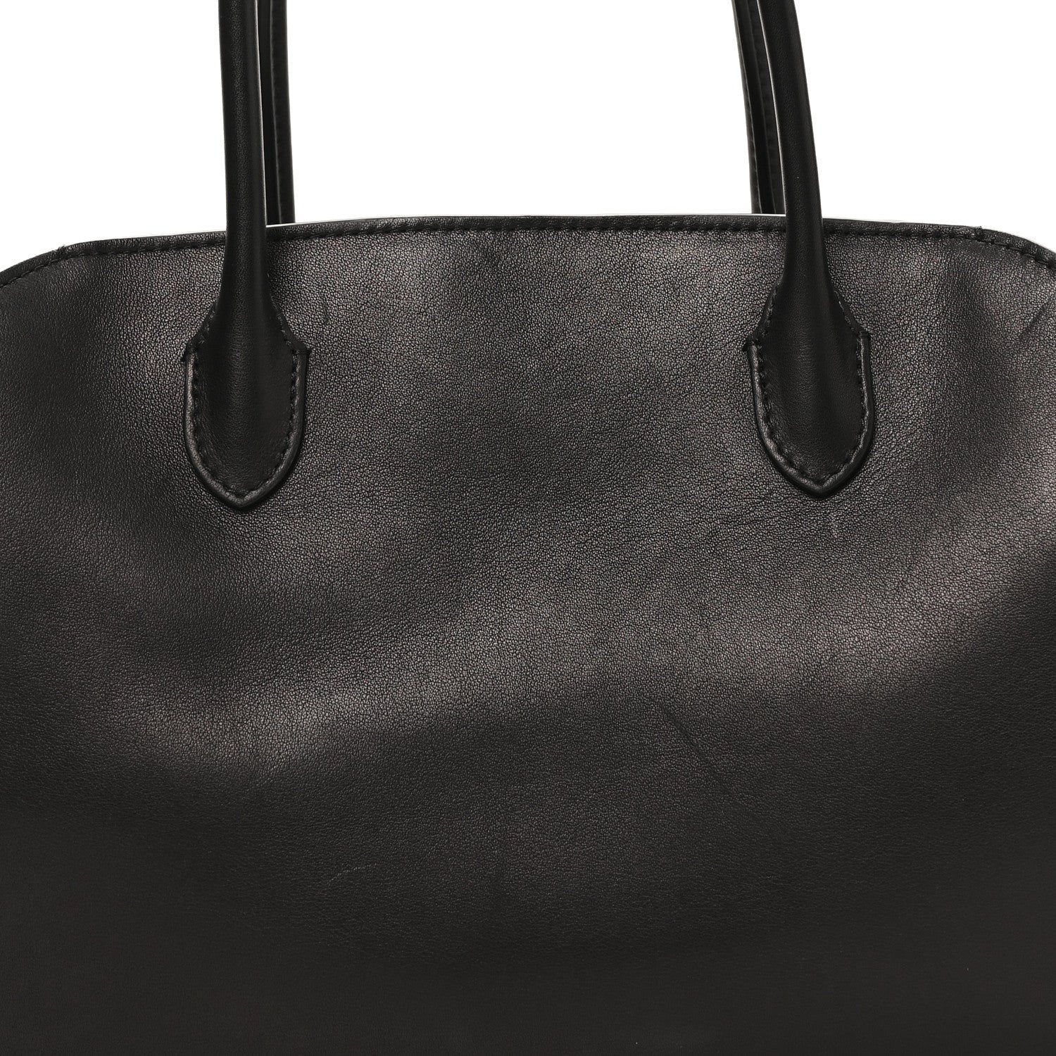 Polished Saddle Calfskin Marlo 12 Tote Bag Black