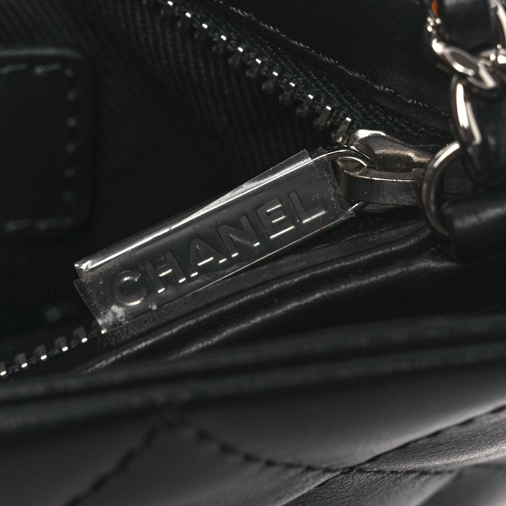 Lambskin Quilted Uniform Crossbody Bag Black