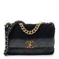 Wool Quilted Medium Chanel 19 Flap Black Grey