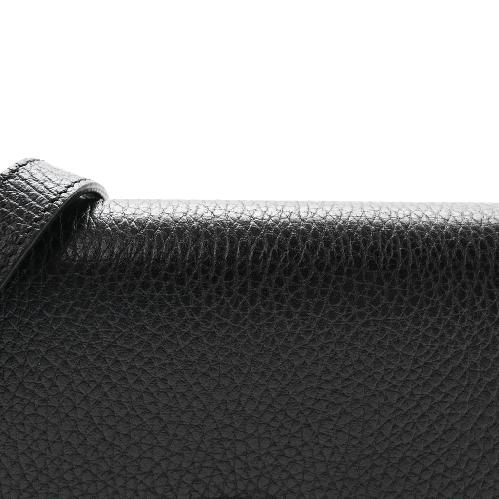 Dollar Calfskin Interlocking G Chain Wallet Black