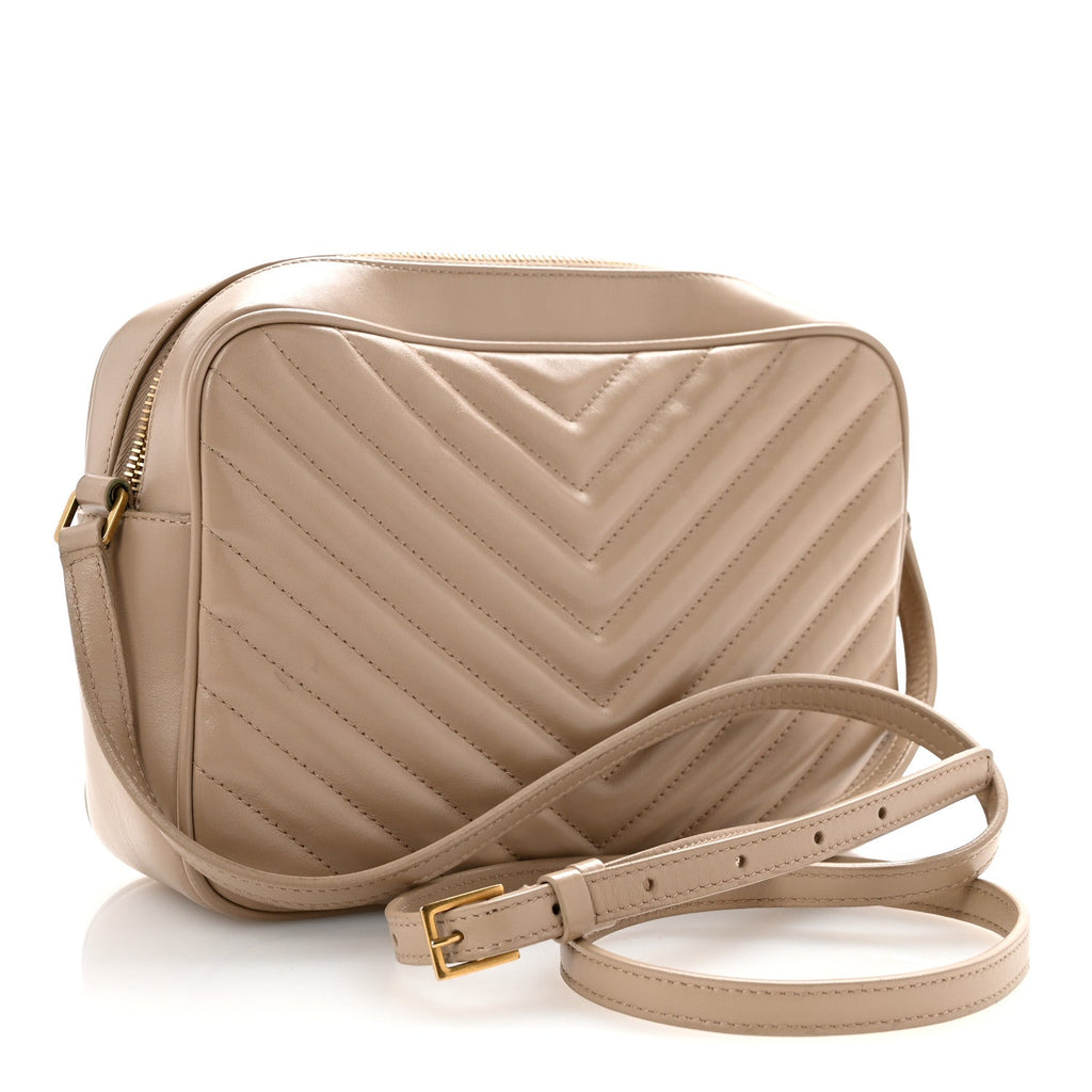 Calfskin Matelasse Monogram Lou Camera Bag Dark Beige