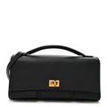 Smooth Calfskin Small Bel Air Clutch On Strap Black