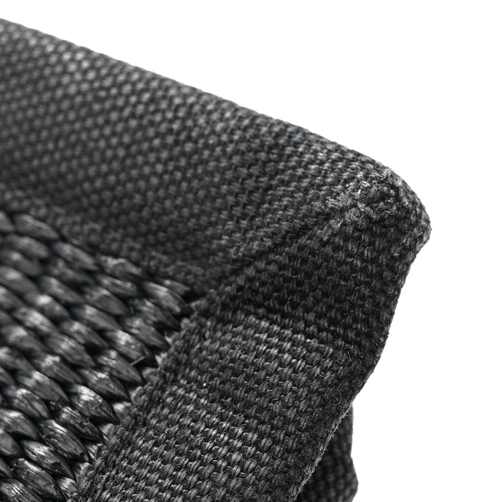 Raffia Linen Calfskin Small Rive Gauche Tote Black