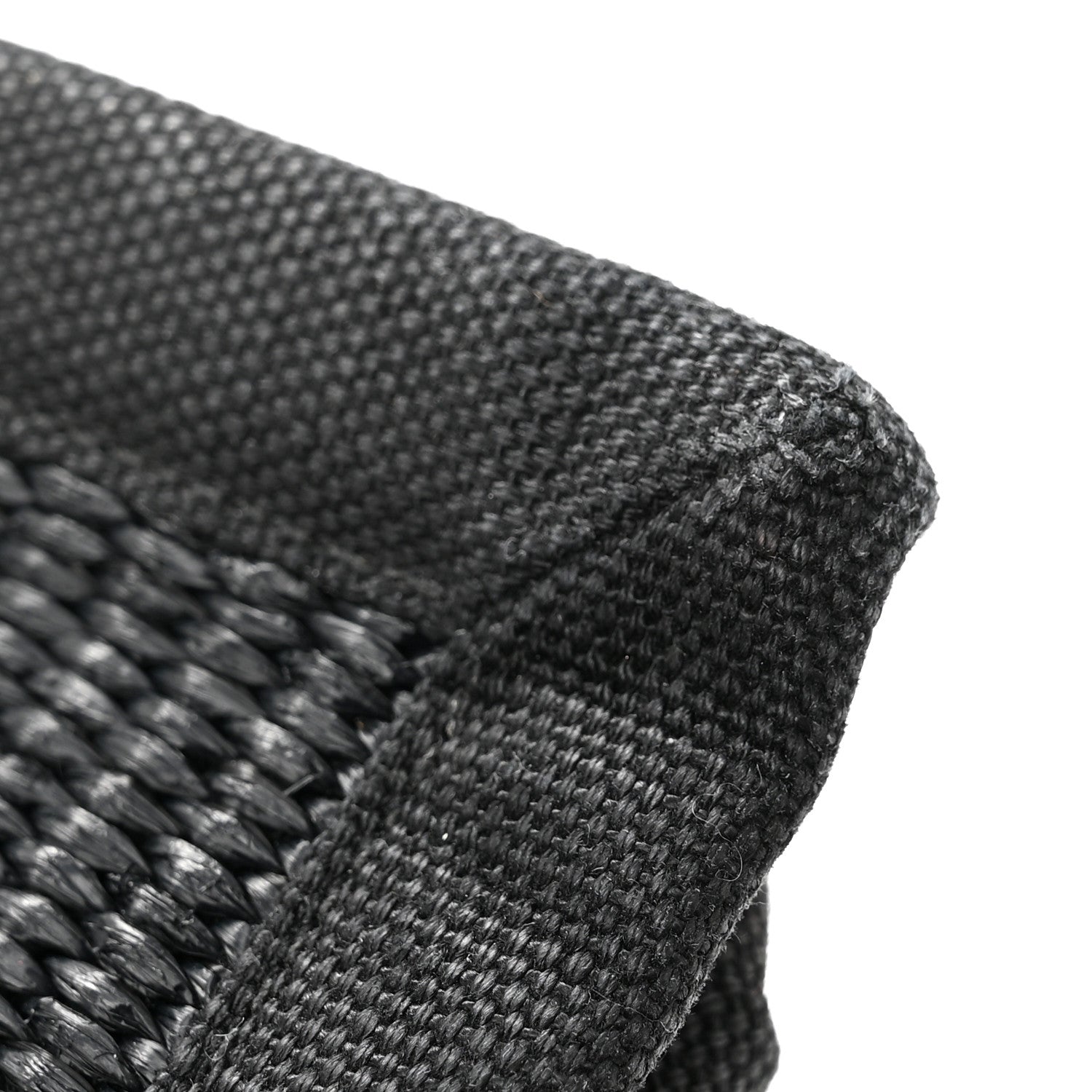 Raffia Linen Calfskin Small Rive Gauche Tote Black