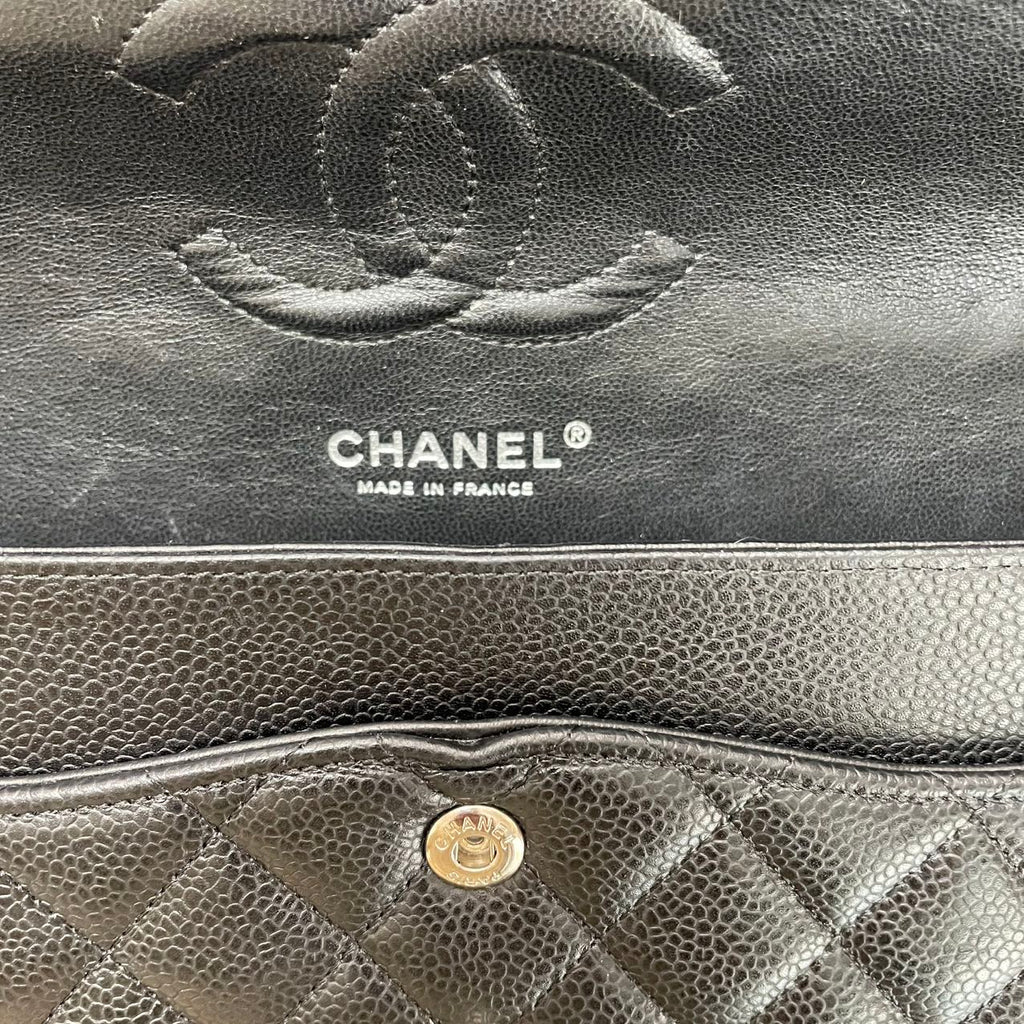 Chanel Classic Medium Double Flap Bag Black Caviar-leather 2010