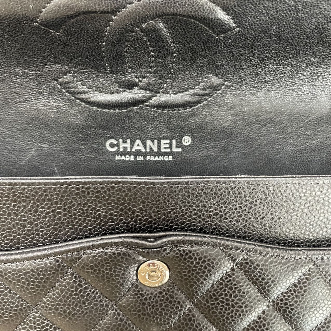 Chanel Classic Medium Double Flap Bag Black Caviar-leather 2010