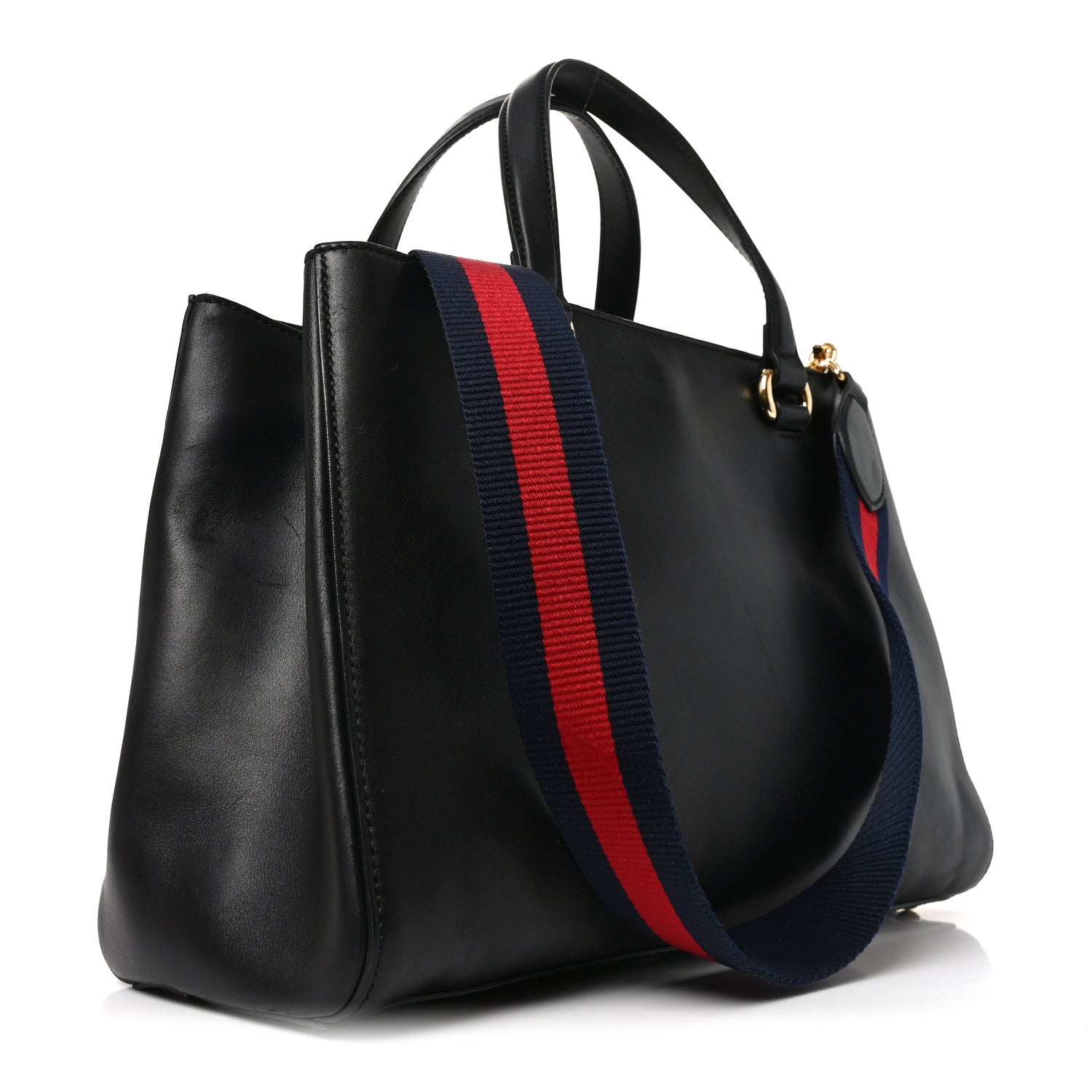 Calfskin Large Sylvie Top Handle Tote Black