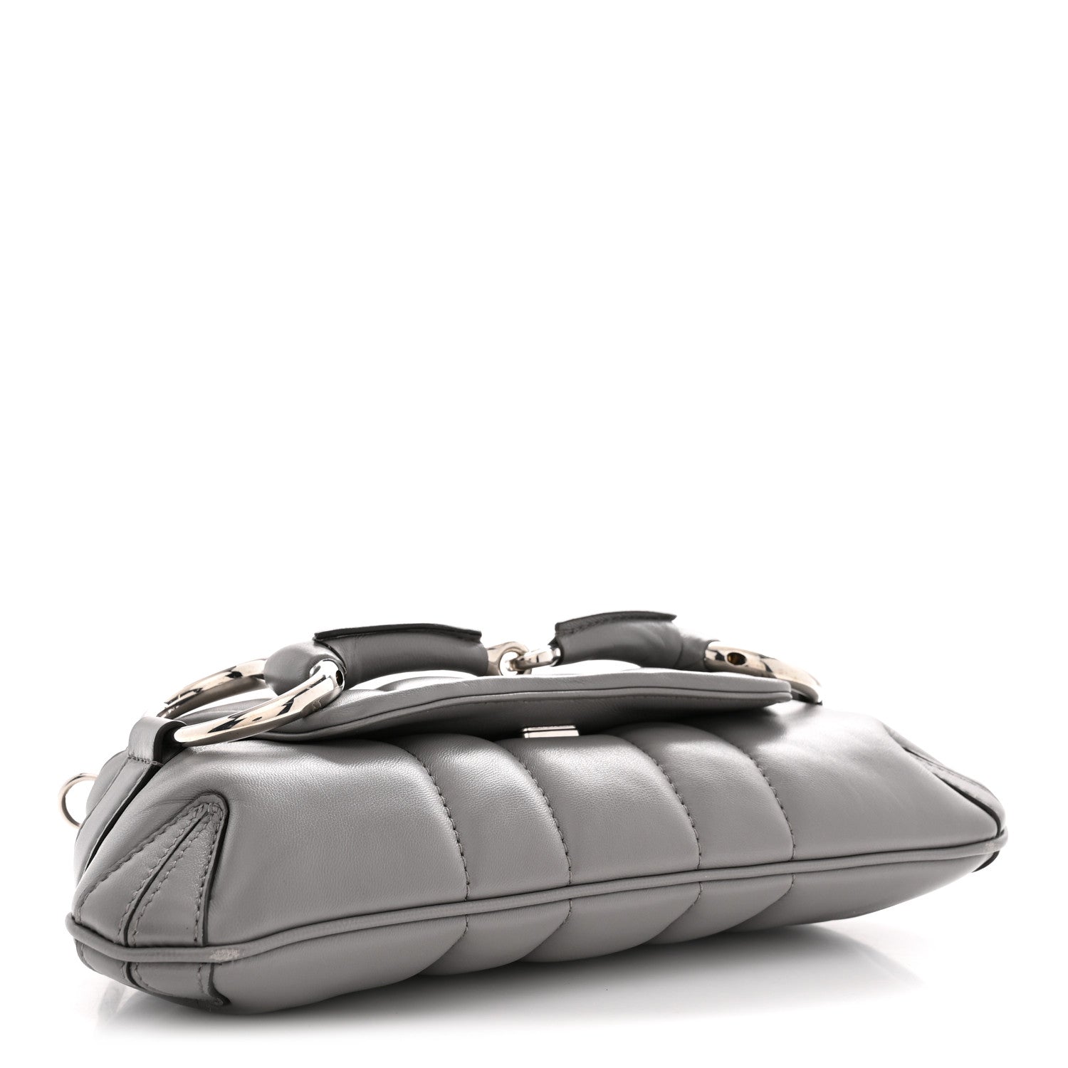 Nappa Vertical Matelasse Small Maxi Horsebit Chain Shoulder Bag Gray