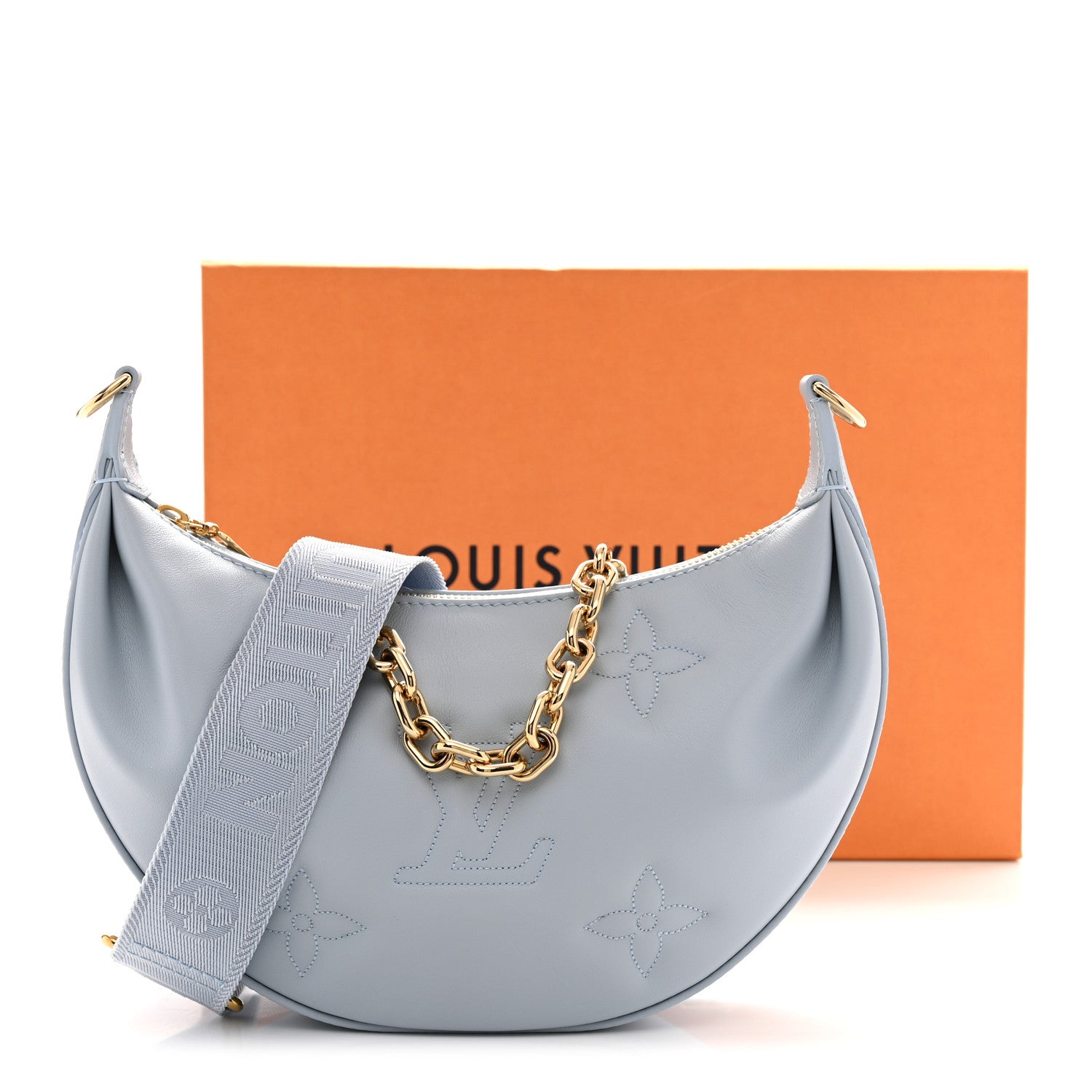 Calfskin Bubblegram Over The Moon Ice Blue
