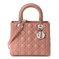 Lambskin Cannage Medium Lady Dior Bois de Rose