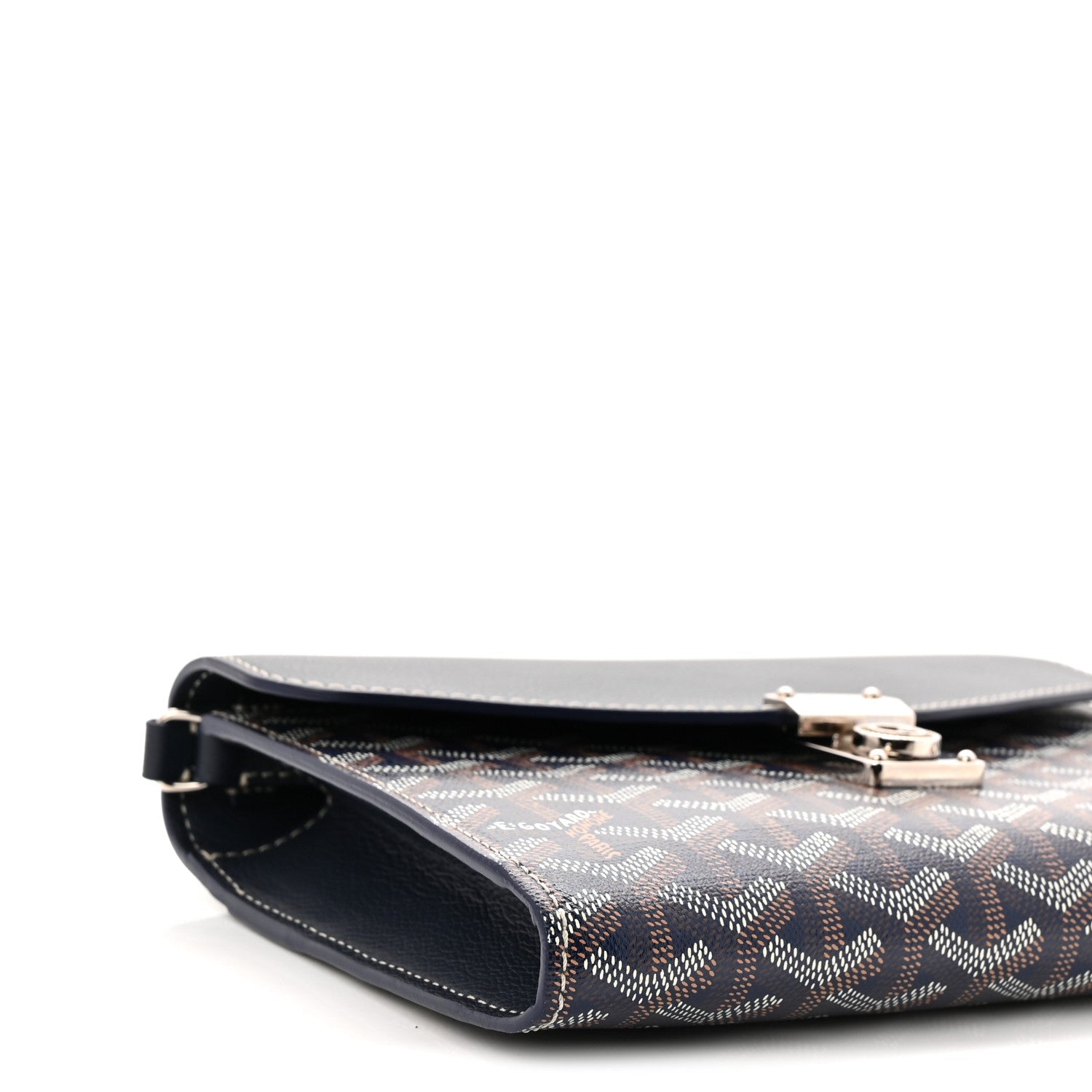 Goyardine Calfskin Chypre Wallet Pouch Navy