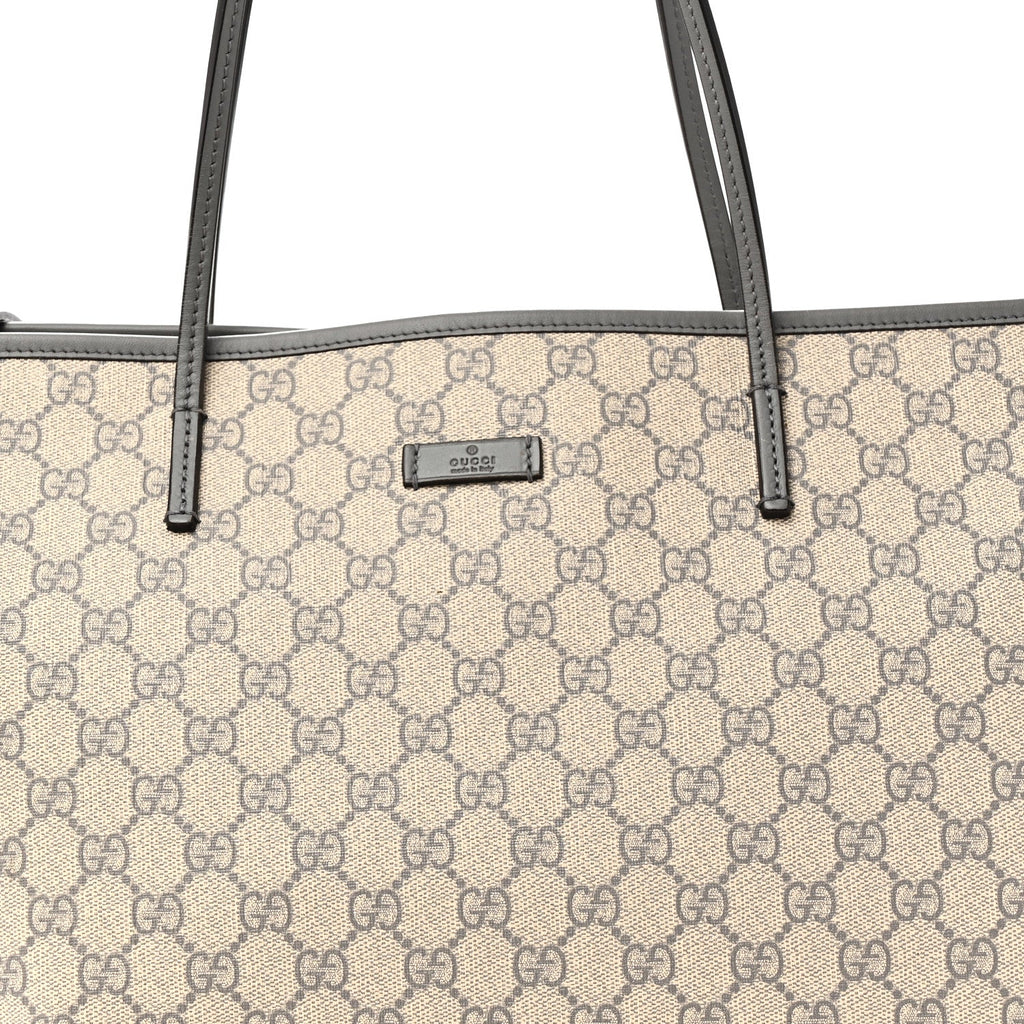 GG Supreme Monogram Medium Zippered Tote Grey