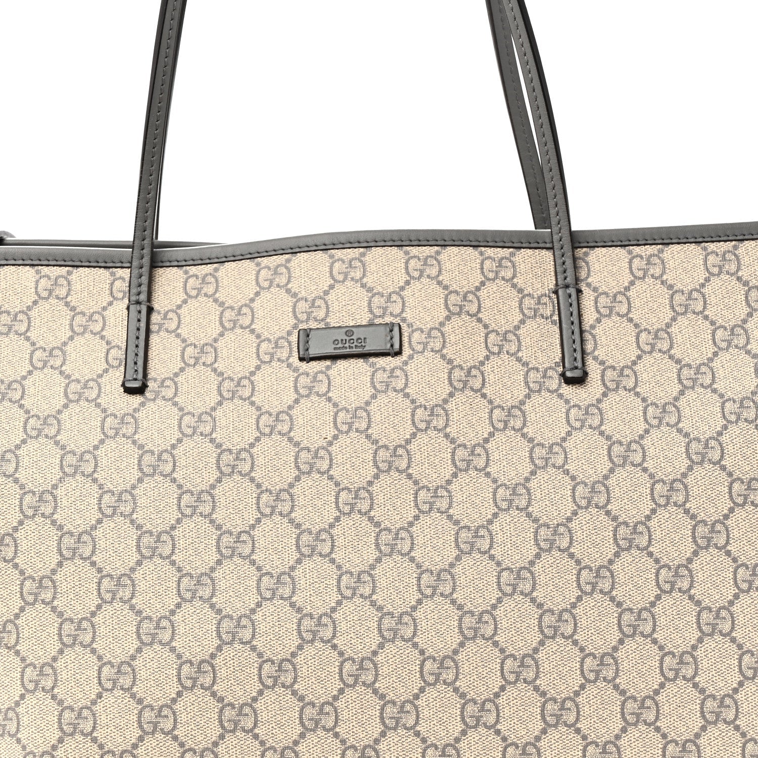 GG Supreme Monogram Medium Zippered Tote Grey