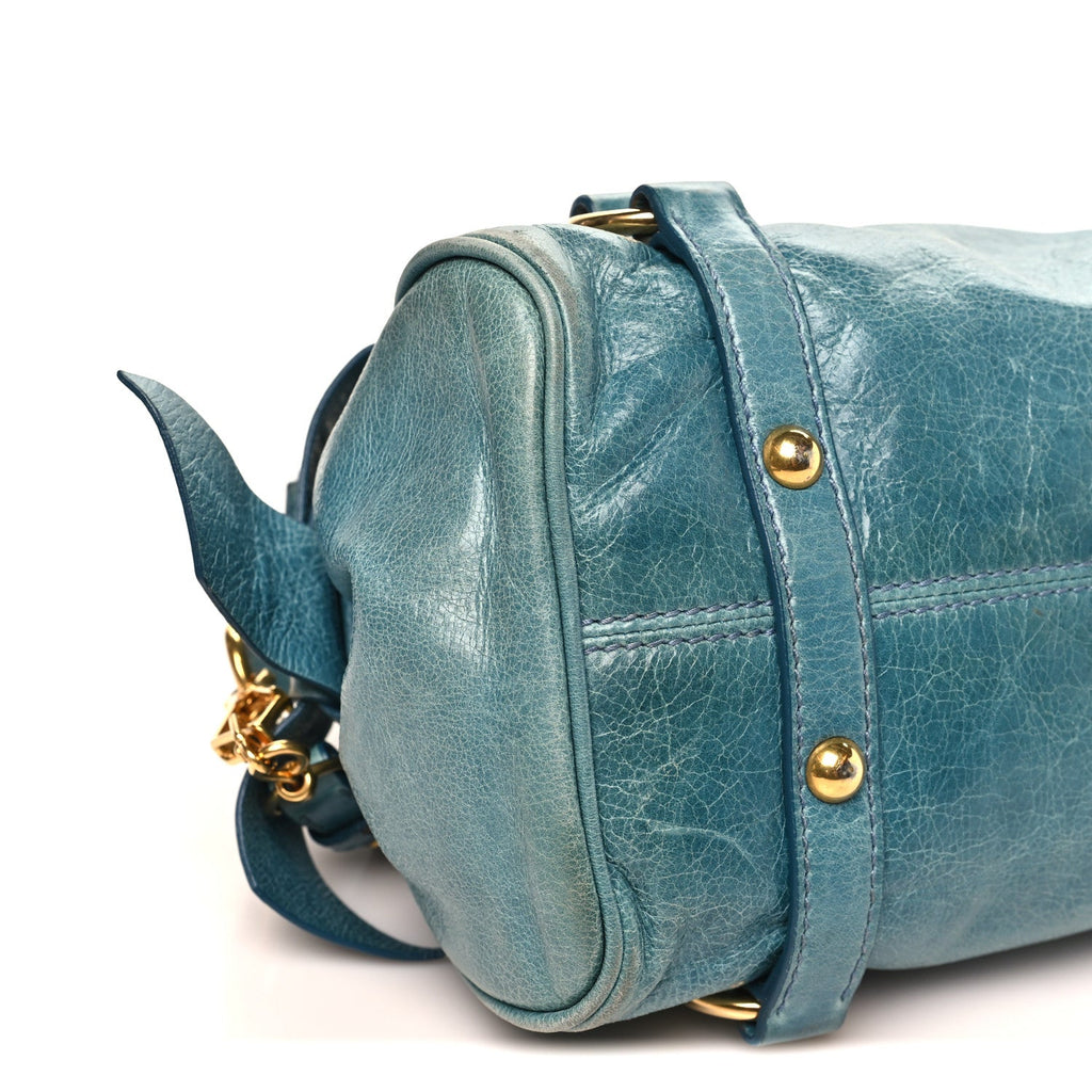 Vitello Lux Mini Bow Bag Blue