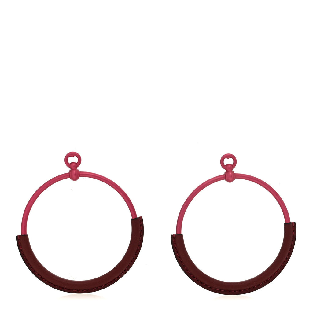 Aluminum Sunset Swift Loop Earrings GM Rose Couture Rouge H