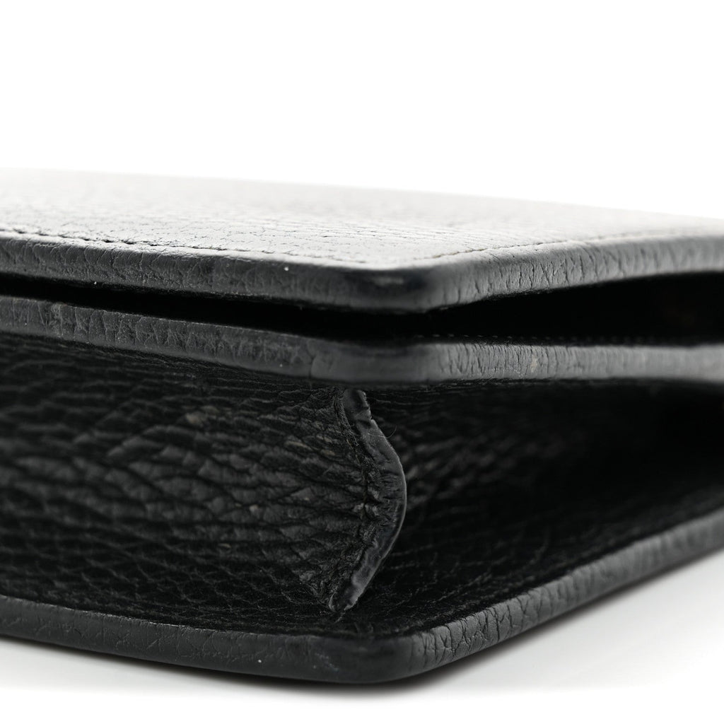 Calfskin Mini GG Marmont Chain Wallet Black