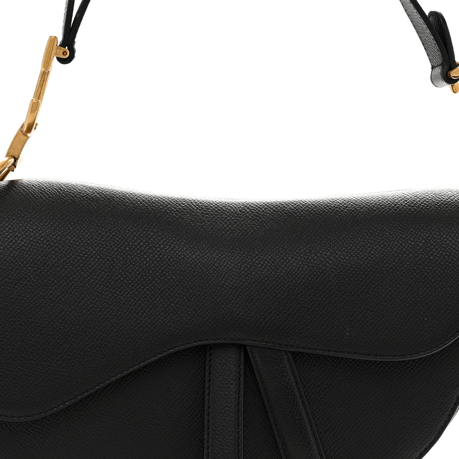 Grained Calfskin Saddle Bag Black