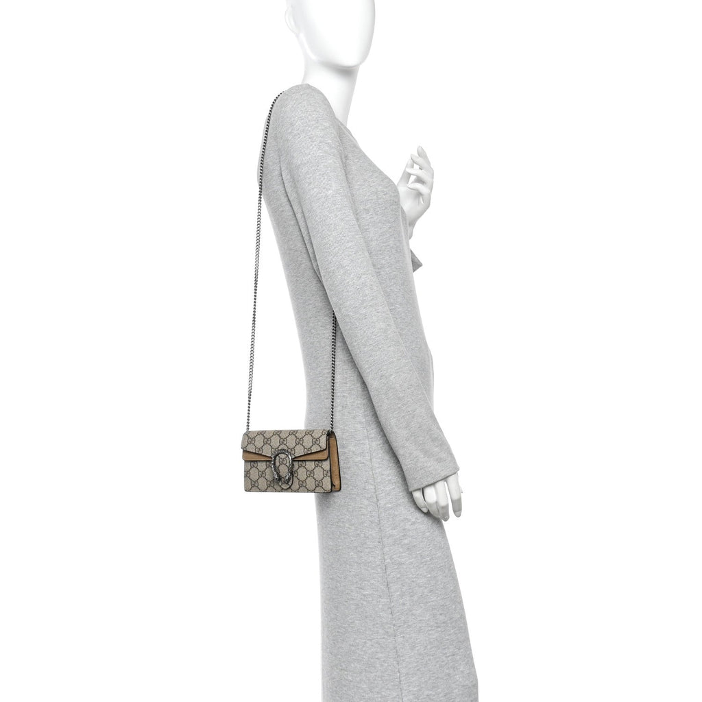GG Supreme Monogram Super Mini Dionysus Shoulder Bag Taupe