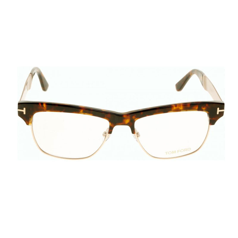 Tom Ford Eyeglasses Square Full Rim, Havana/Gold Frame and Clear Demo Lenses Lens FT5371052